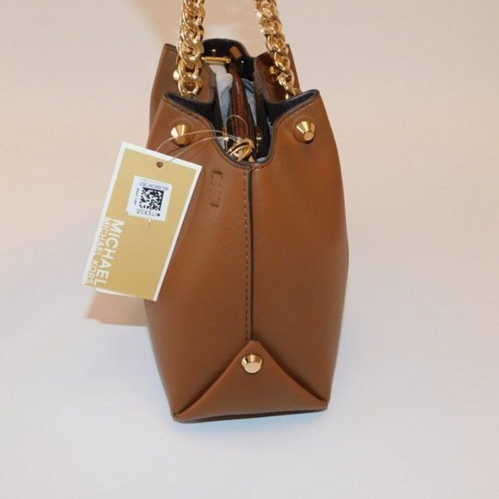 Michael Michael Kors Zena Small Convertible Chain Messenger - Luggage NEW - Picture 4 of 8